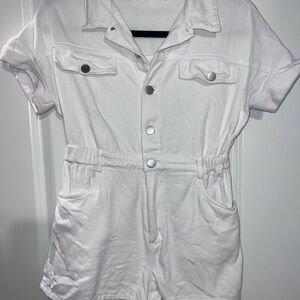 White Denim Romper